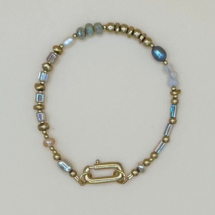 Everything Bracelet – Handmade Czech Glass, Pearl & Gemstone Bracelet