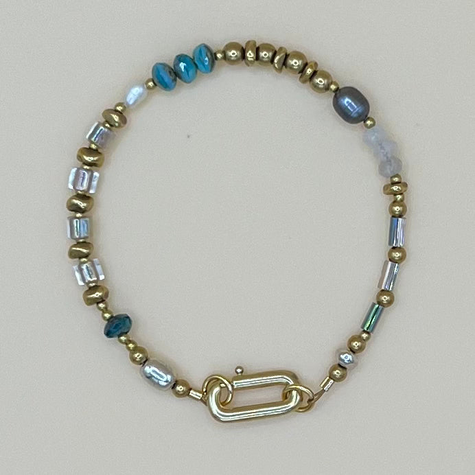 Everything Bracelet – Handmade Czech Glass, Pearl & Gemstone Bracelet