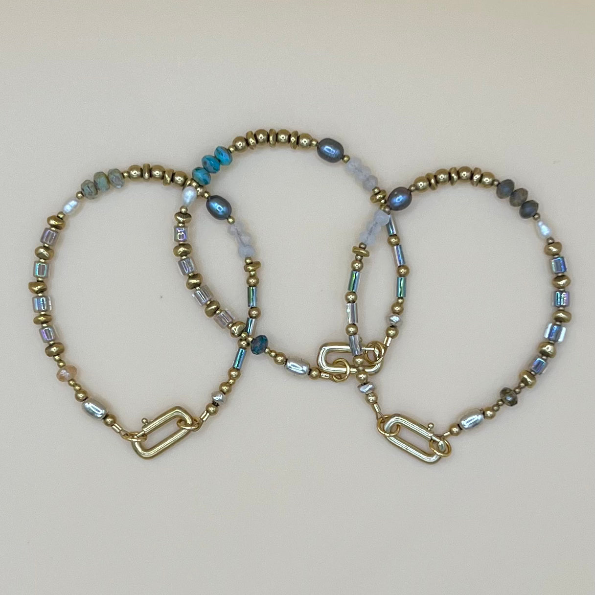 Everything Bracelet – Handmade Czech Glass, Pearl & Gemstone Bracelet