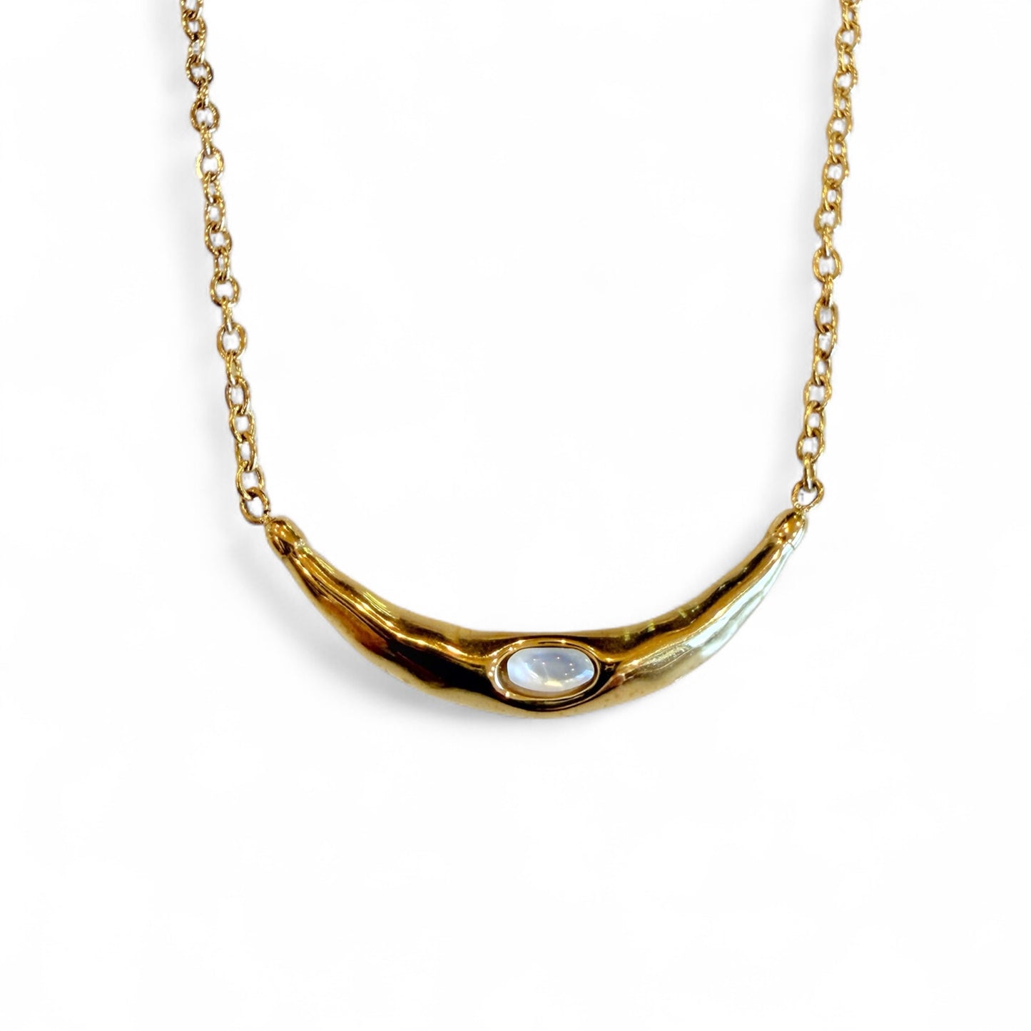 Crescent Quartz Bar Necklace