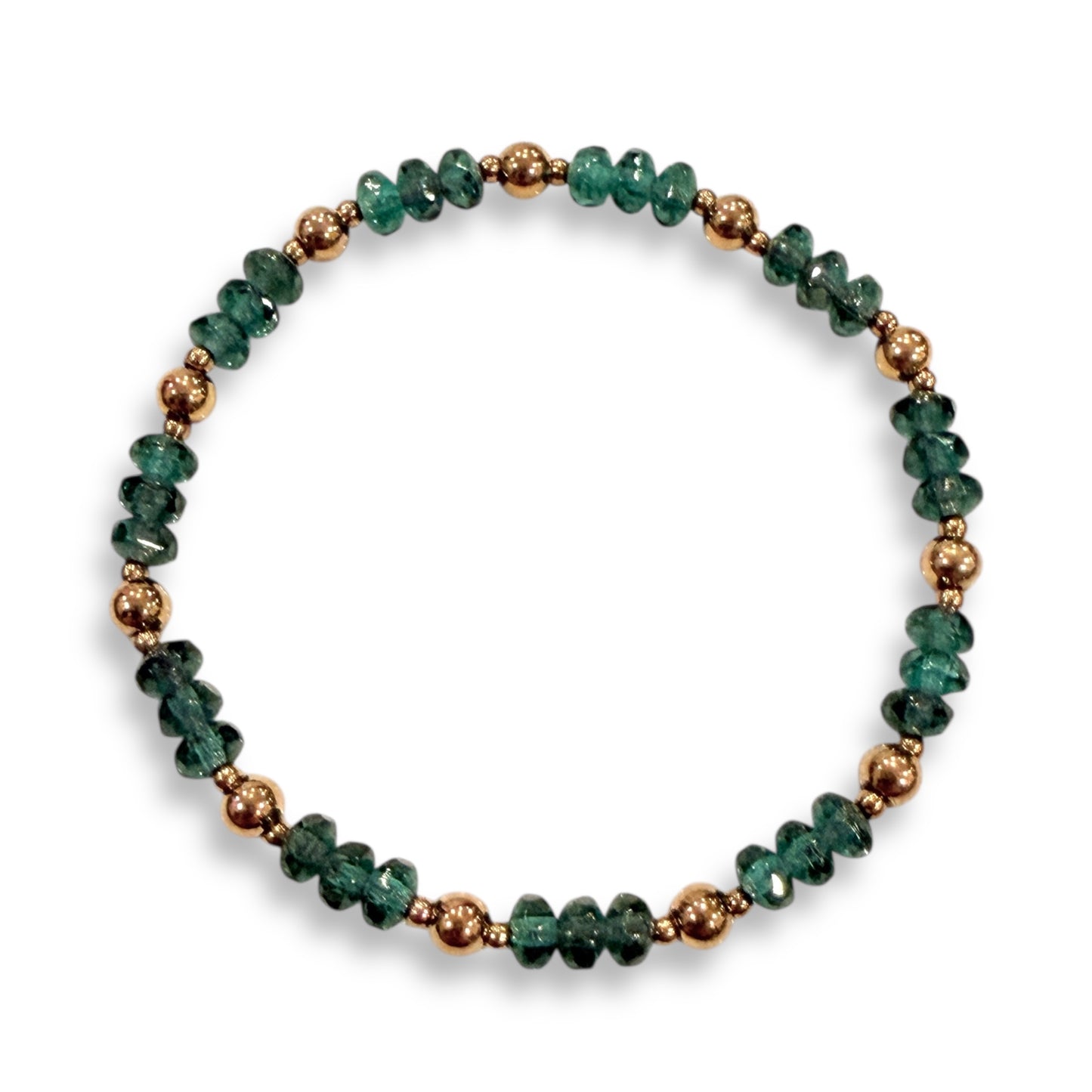 Terra Dainty Beaded Stretch Bracelet - Forest 6.5"