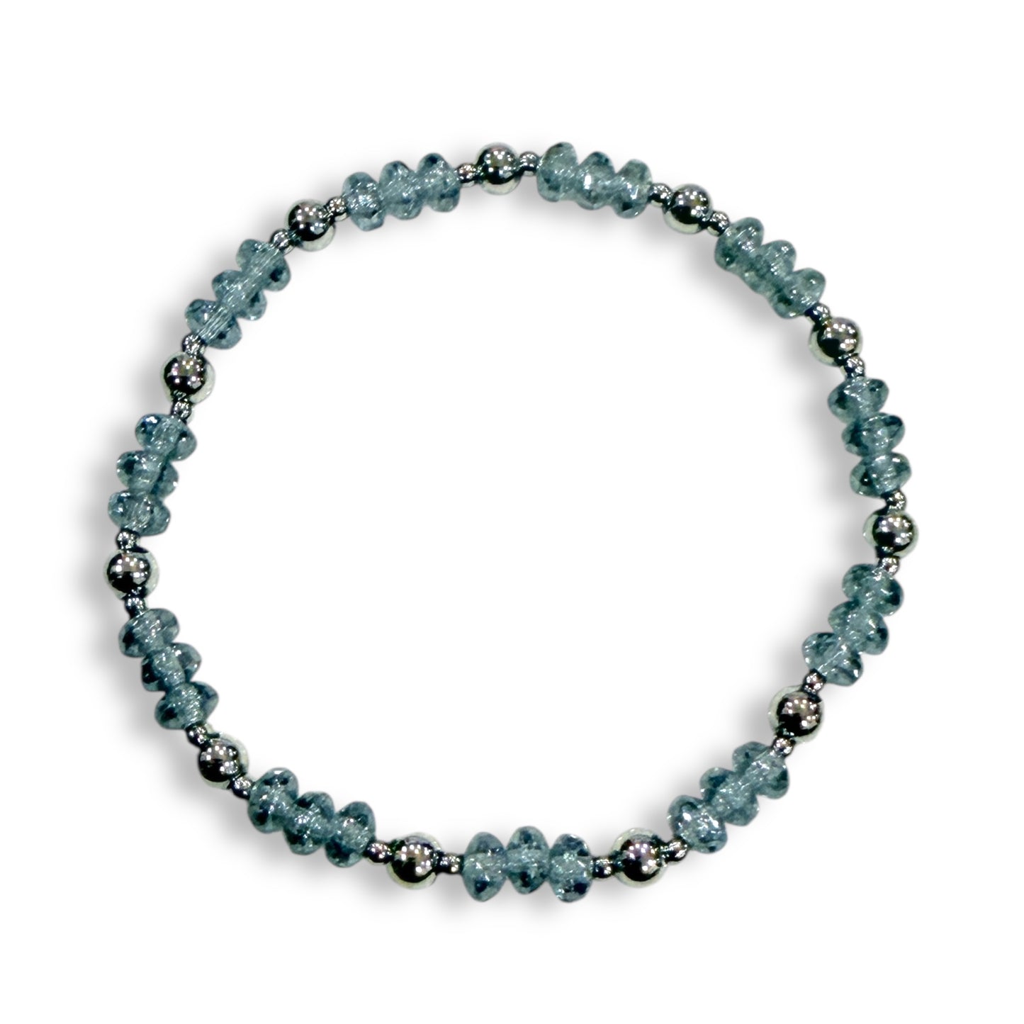 Terra Dainty Beaded Stretch Bracelet - Arctic 7.25"