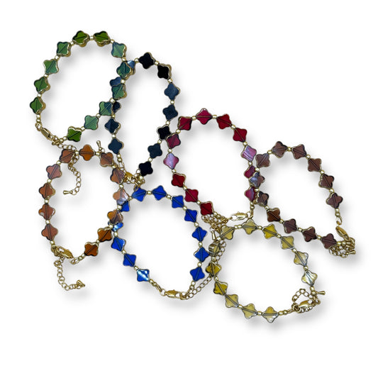 Clover Glass Adjustable Bracelet