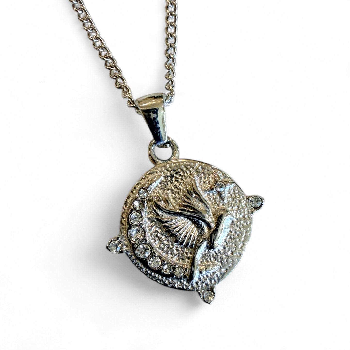 Moon & Bird Pendant Necklace