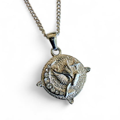 Moon & Bird Pendant Necklace