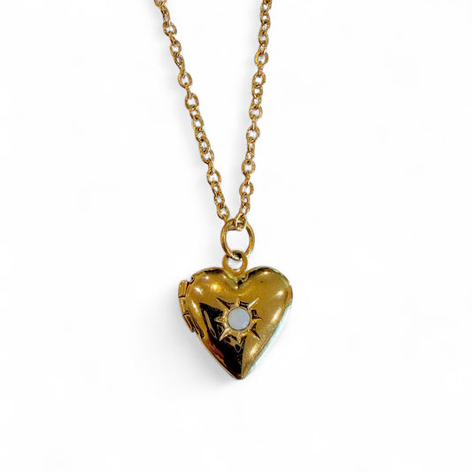 Dainty Heart Locket Pendant Necklace