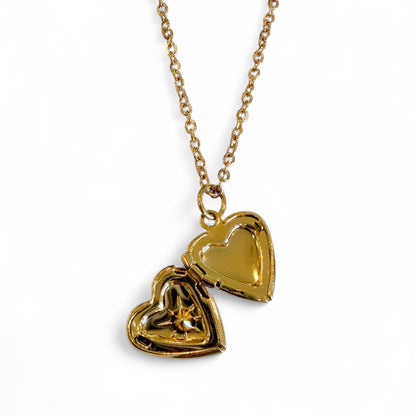 Dainty Heart Locket Pendant Necklace