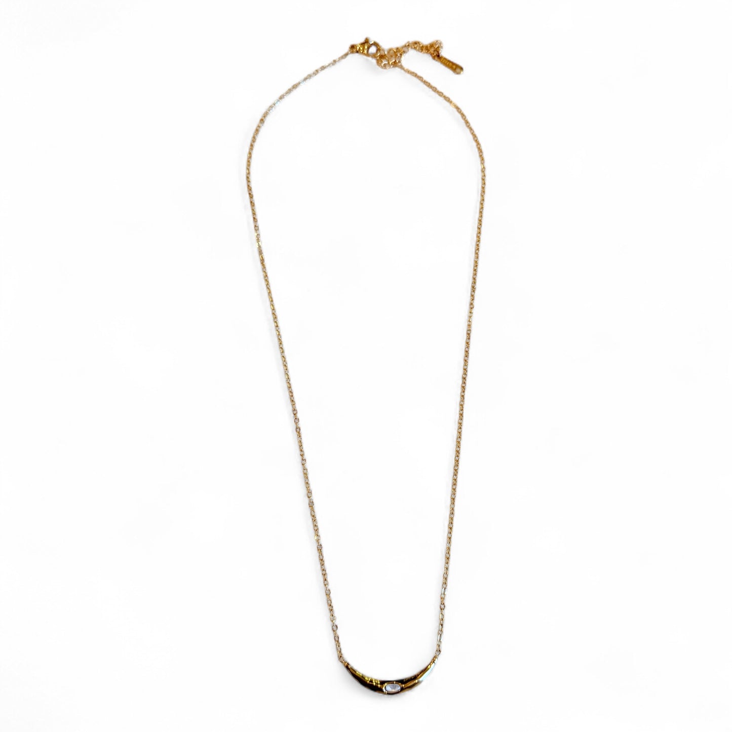 Crescent Quartz Bar Necklace