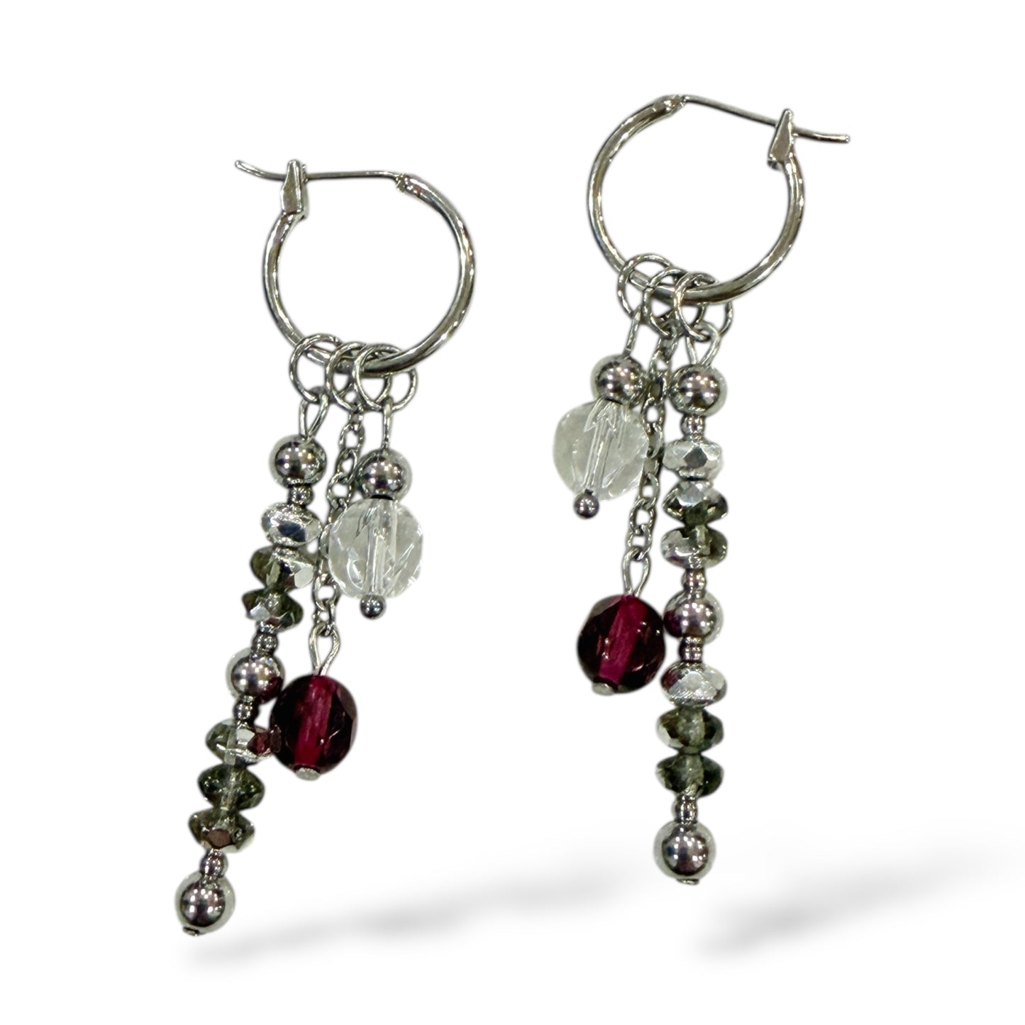 Arrow Layered Charm Mini Hoops