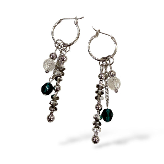 Arrow Layered Charm Mini Hoops