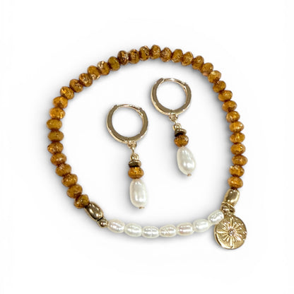 Beachcomber Pearl Earrings - Marigold