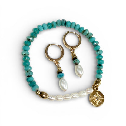 Beachcomber Pearl Earrings - Turquoise