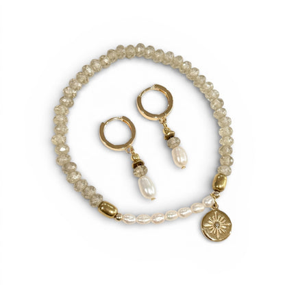 Beachcomber Pearl Earrings - Mercury Glass