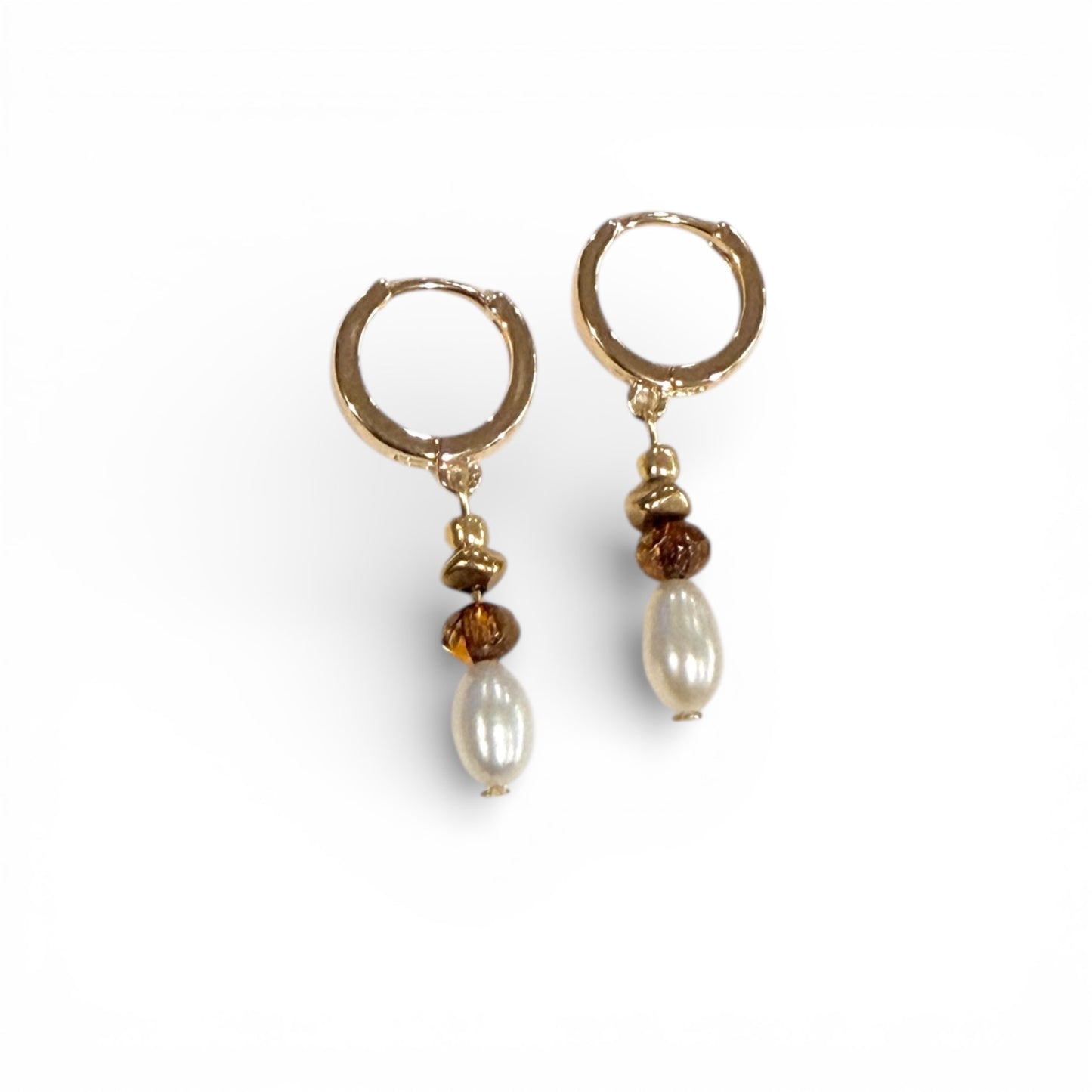 Beachcomber Pearl Earrings - Amber