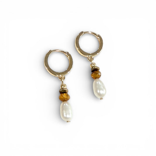 Beachcomber Pearl Earrings - Marigold