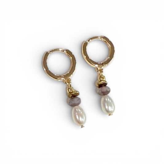 Beachcomber Pearl Earrings - Lavender